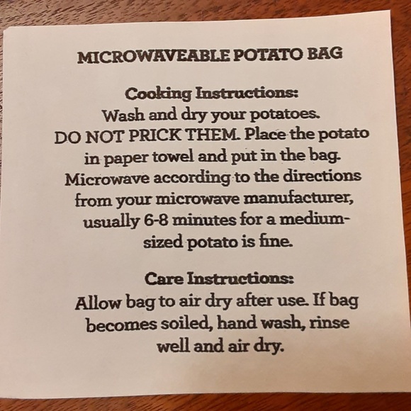 Microwaveable Potato Bag - Picture 3 of 4
